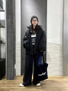 「アイテム（スウェットパンツ）」を使った、RUKOさん（レディース・165cm・20代）の秋コーディネート