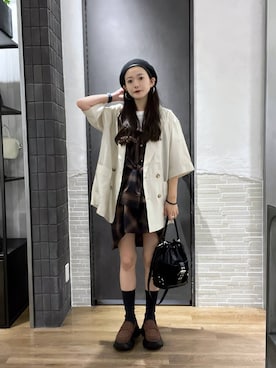 「アイテム（テーラードジャケット）」を使った、RUKOさん（レディース・165cm・20代）の夏コーディネート