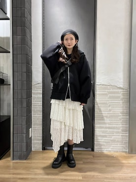 「JEANASIS（ジーナシス）のアイテム（パーカー）」を使った、RUKOさん（レディース・165cm）の秋コーディネート