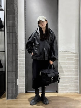 「JEANASIS（ジーナシス）のアイテム（ブルゾン）」を使った、RUKOさん（レディース・165cm）の春コーディネート