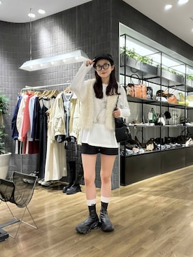 「アイテム（ハンチング/ベレー帽）」を使った、RUKOさん（レディース・165cm・20代）の秋コーディネート