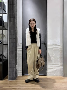 「アイテム（チノパンツ）」を使った、RUKOさん（レディース・165cm）の秋コーディネート