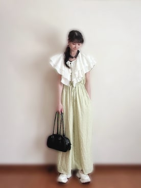 「アイテム（オールインワン・サロペット）」を使った、14daachanさん（レディース・165cm）の夏コーディネート
