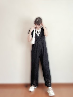 「アイテム（つなぎ/オールインワン）」を使った、14daachanさん（レディース・165cm）の夏コーディネート