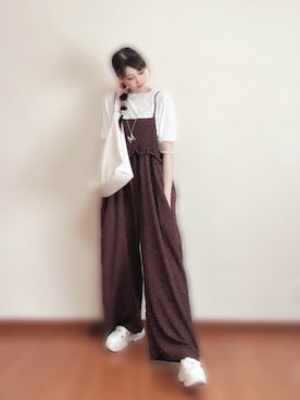 「forksy.（フォルクシー）のアイテム（つなぎ/オールインワン）」を使った、14daachanさん（レディース・165cm）の夏コーディネート