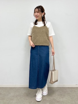 「SHOO・LA・RUE（シューラルー）の【軽量/大人カジュアル】 ふわっと軽い三層ショルダーバッグ（Shoulderbag、ベージュ系）」を使った、shionさん（レディース・162cm）の秋コーディネート