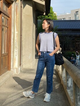 「plain-me（プレインミー）のアイテム（バッグ）」を使った、Ching Ying Wangさん（レディース・158cm）の秋コーディネート
