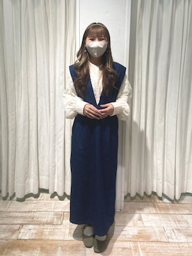 「ehka sopo（エヘカソポ）のアイテム（ジャンパースカート）」を使った、きむさん（レディース・153cm）の冬コーディネート