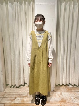 「ehka sopo（エヘカソポ）のアイテム（ジャンパースカート）」を使った、きむさん（レディース・153cm）の冬コーディネート
