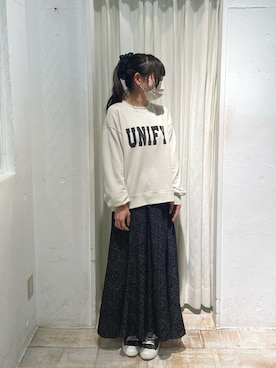 「Samansa Mos2 blue（サマンサモスモスブルー）の裏毛ロゴプルオーバー（Tシャツ/カットソー、ベージュ系）」を使った、きむさん（レディース・153cm）の秋コーディネート