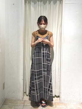 「Samansa Mos2 blue（サマンサモスモスブルー）のアイテム（Tシャツ/カットソー、ブラウン系）」を使った、きむさん（レディース・153cm）の春コーディネート