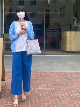 タンクトップを使った 水色 のレディース人気ファッションコーディネート Wear