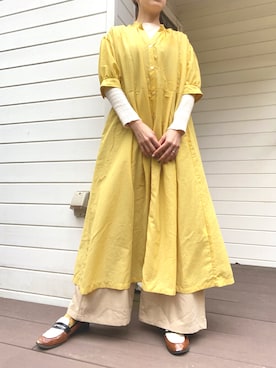 「イエローコーデ」｜「アイテム（オールインワン・サロペット）」を使った、__ryoomさん（レディース・155cm）の春コーディネート