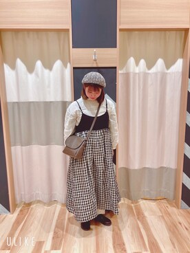「ほめられ本命コーデ」｜「アイテム（ハンチング/ベレー帽）」を使った、ぽむにーさん（レディース・155cm）の冬コーディネート