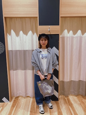 「サマンサモスモス」｜「アイテム（ハンチング/ベレー帽）」を使った、ぽむにーさん（レディース・155cm）の春コーディネート