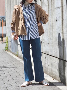 「デニムっていいよね」｜「アイテム（ブルゾン）」を使った、kanakoさん（レディース・165cm）の春コーディネート