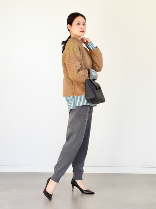 ニット セーター BEAMS HEART / 袖釦 ミリタリーニット レディース BEAMS HEART ニット セーター / 袖釦 ミリタリーニット