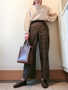 「Honeys（ハニーズ）のアイテム（トートバッグ）」を使った、_hi_ln_nl_ro_さん（レディース・165cm）の冬コーディネート