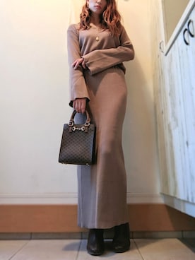 「ニットアップ」｜_hi_ln_nl_ro_さん（レディース・165cm）の秋コーディネート