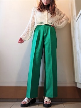 「Honeys（ハニーズ）のアイテム（キャミソール）」を使った、_hi_ln_nl_ro_さん（レディース・165cm）の春コーディネート