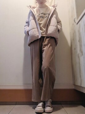 「Honeys（ハニーズ）のアイテム（ダウンジャケット/コート）」を使った、_hi_ln_nl_ro_さん（レディース・165cm）の冬コーディネート