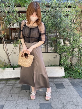 「クリアサンダル」｜namikiさん（レディース・161cm）の春コーディネート