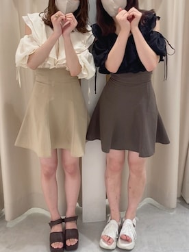 「お揃いコーデ」｜「アイテム（サンダル）」を使った、namikiさん（レディース・161cm）の夏コーディネート