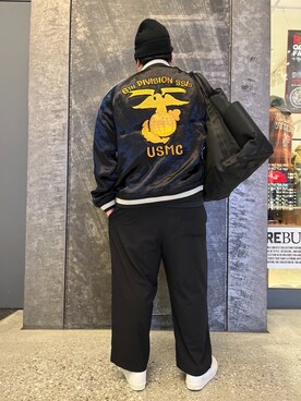 「秋」｜「アイテム（スカジャン）」を使った、HARUKIさん（メンズ・169cm）の秋コーディネート