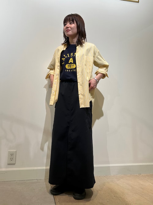 BRICK＆SONS シャツ リラックスバックプリーツシャツ「イエロー