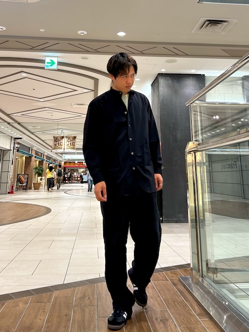 シャツ ブラウス NOTO QUALITY リラックスバンドカラーシャツ＜ネイビー＞ BRICK＆SONS シャツ NOTO QUALITY リラックスバンドカラーシャツ