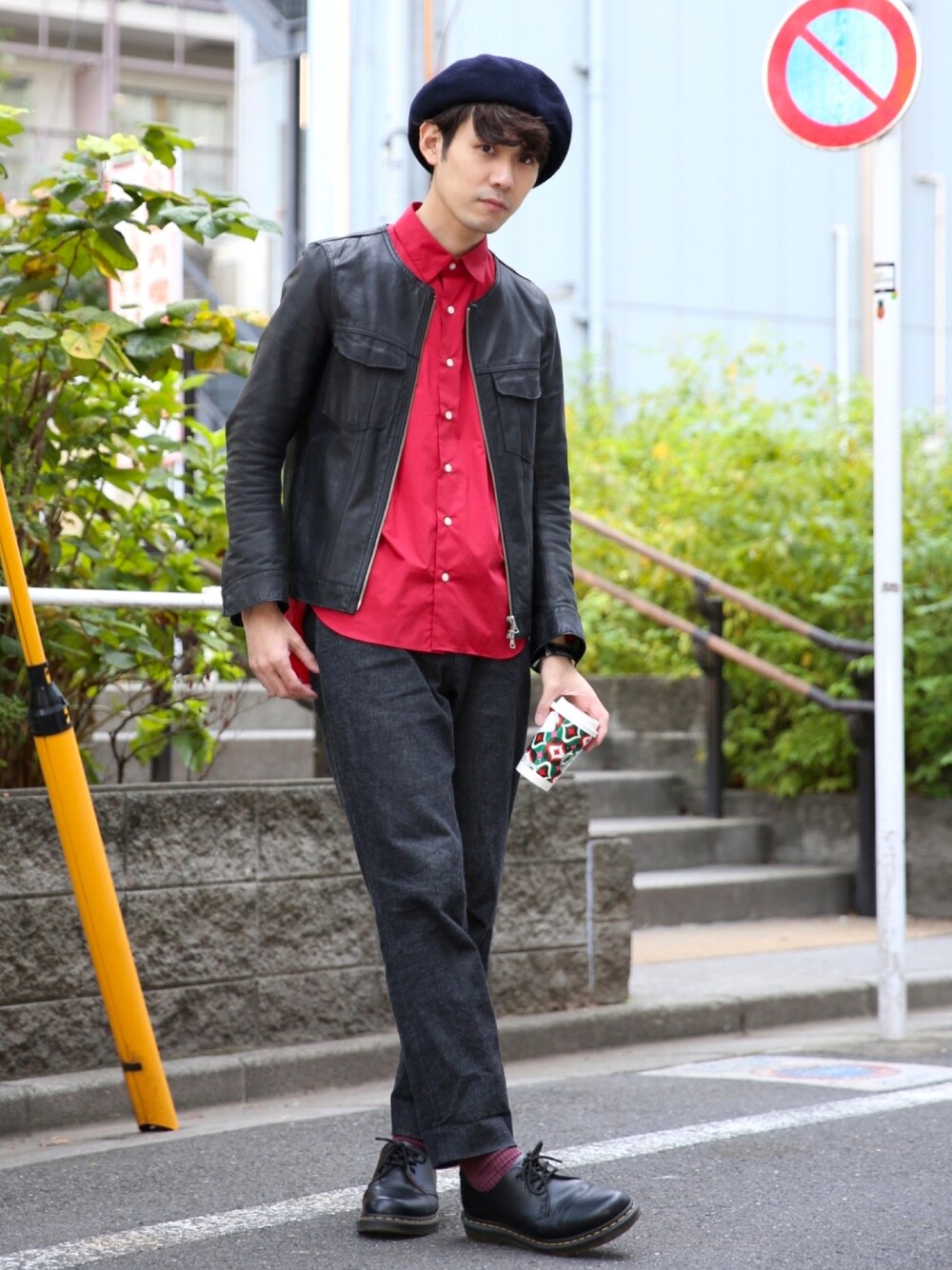 トップモードウェアダブルライダースジャケット赤インナーLL黒日本製