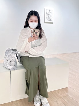 「アイテム（その他トップス、ホワイト系）」を使った、Shanさん（レディース・153cm）の夏コーディネート