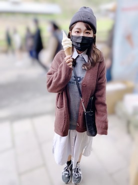 「CDG（シーディージー）のアイテム」を使った、Shanさん（レディース・153cm）の春コーディネート