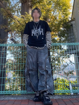 GRANCY】Button Layered Design Nylon Pants / ボタンレイヤード