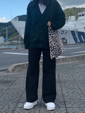 「152cm」｜「アイテム（スラックス）」を使った、遥さん（レディース・152cm）の秋コーディネート