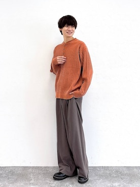 「niko and...（ニコアンド）のNEWプレーントゥシューズ（その他シューズ、ブラック系）」を使った、りょたさん（メンズ・180cm）の夏コーディネート