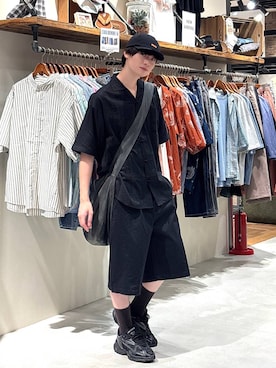 「UNIVERSAL OVERALL（ユニバーサルオーバーオール）のアイテム」を使った、りょたさん（メンズ・180cm）の夏コーディネート