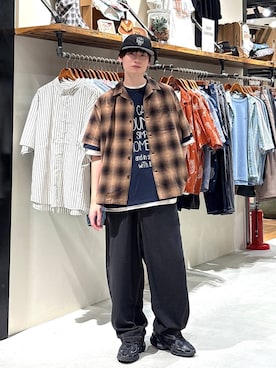 「PENDLETON（ペンドルトン）のアイテム（トップス）」を使った、りょたさん（メンズ・180cm）の春コーディネート