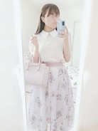 Rirandture（リランドチュール）の「5分袖シフォン衿パフブラウス 