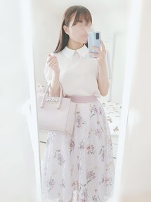 Rirandture（リランドチュール）の「5分袖シフォン衿パフブラウス