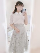 Rirandture（リランドチュール）の「5分袖シフォン衿パフブラウス 