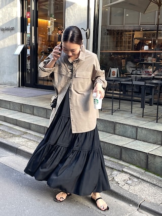 Loungedress(ラウンジドレス) サテンティアードキャミワンピース