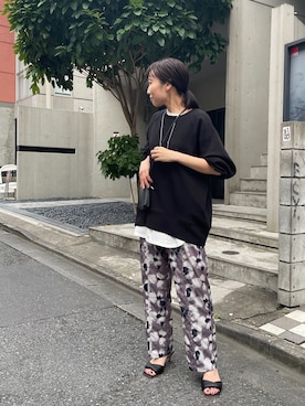 「ダンボール素材」｜「アイテム（スウェット）」を使った、loungedress_saekiさん（レディース・162cm）の夏コーディネート