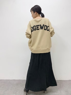 「バックロゴ」｜「アイテム（スカート）」を使った、loungedress_saekiさん（レディース・162cm）の秋コーディネート