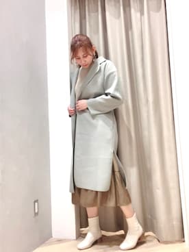「Te chichi TERRASSE（テチチテラス）のアイテム（チェスターコート）」を使った、*mi*さん（レディース・169cm）の秋コーディネート