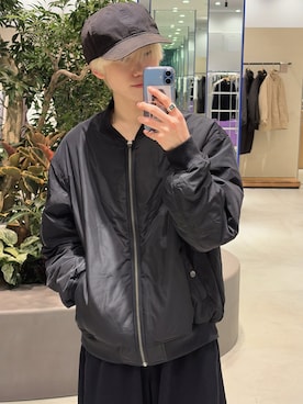 「アイテム（MA-1）」を使った、hakuさん（メンズ・174cm）の冬コーディネート