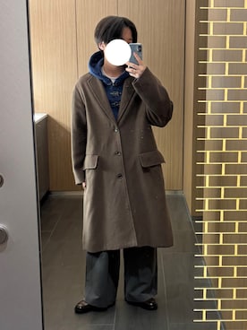 「アイテム（チェスターコート）」を使った、けさん（メンズ・163cm・20代）の冬コーディネート