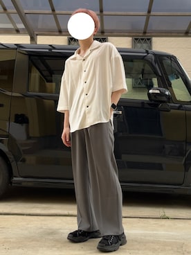 「shiki tokyo（シキトウキョウ）のアイテム（スニーカー）」を使った、けさん（メンズ・163cm）の夏コーディネート