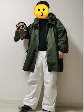 「大学生」｜「アイテム（モッズコート）」を使った、おんゆさん（メンズ・173cm）の冬コーディネート