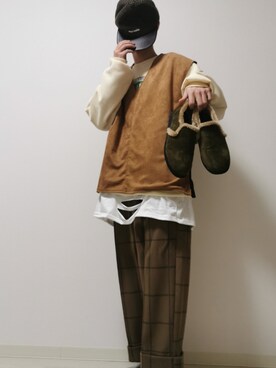 「CASPER JOHN」｜「アイテム（帽子）」を使った、おんゆさん（メンズ・173cm）の冬コーディネート